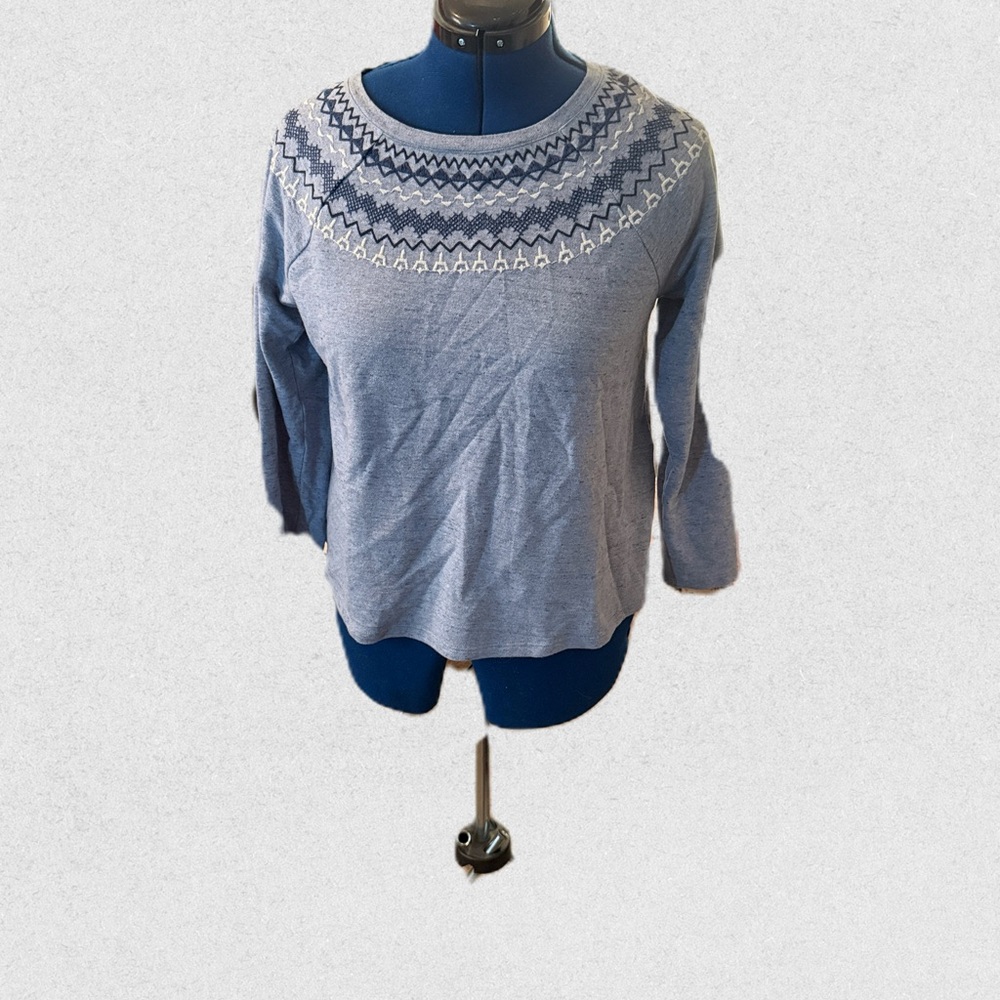 J. Jill Fair Isle embroidered top